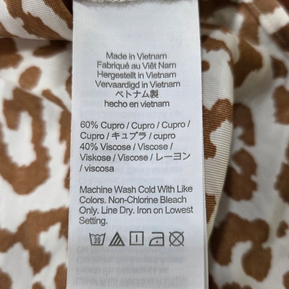 J. Crew Tie Waist Shirt Dress Bold Leopard Print Button-Up Maxi Dress Size 12 - Picture 8 of 12